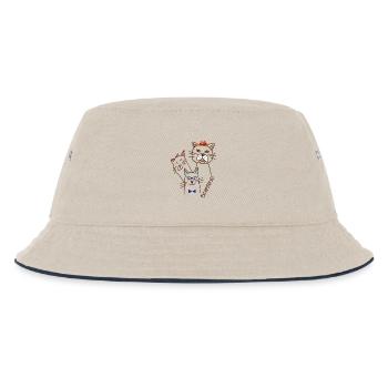 Katzen Trio  - Kinder Bucket Hat - Natur/Navy - Vorne