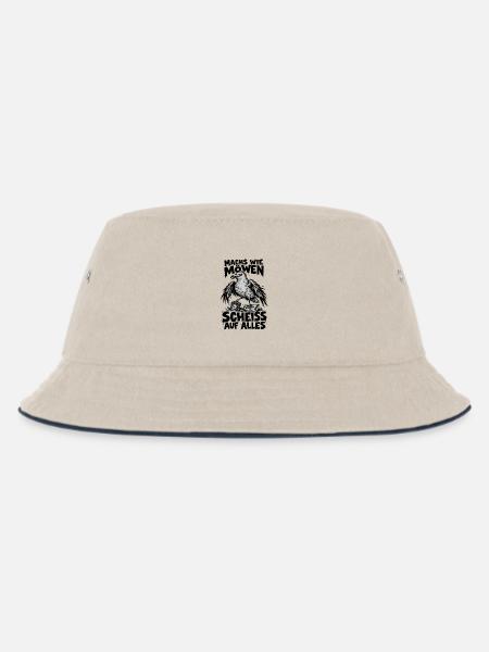 Möwe Punk Spruch Scheiss auf alles Küstenhumor - Kinder Bucket Hat - Natur/Navy