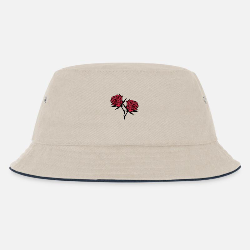roses4 - Kids’ Bucket Hat - ecru/navy