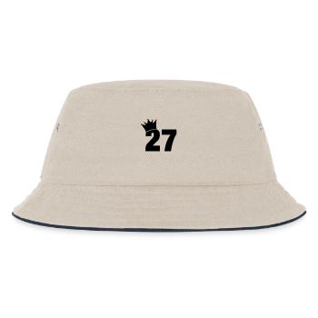 27_krone_f1 - Kinder Bucket Hat - Natur/Navy - Vorne