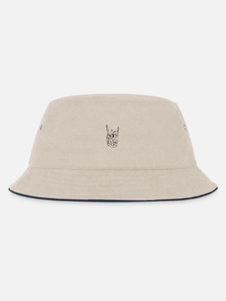 Skelett - Kinder Bucket Hat - Natur/Navy