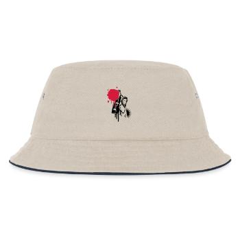 Graffiti sprayer mit Sprühdose im Graffiti Stil - Kinder Bucket Hat - Natur/Navy - Vorne