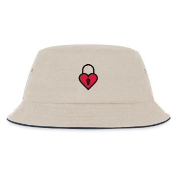 Padlock, love lock - Kids’ Bucket Hat - ecru/navy - Front