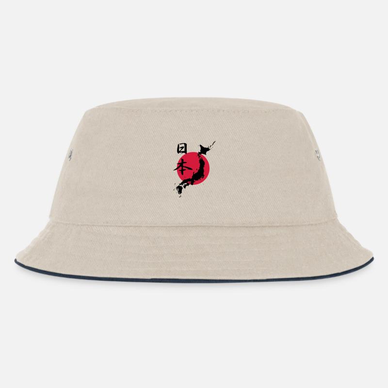 Japan 1 - Kinder Bucket Hat - Natur/Navy