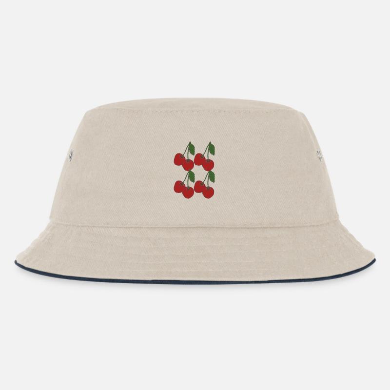 kirschen 4fach - Kinder Bucket Hat - Natur/Navy