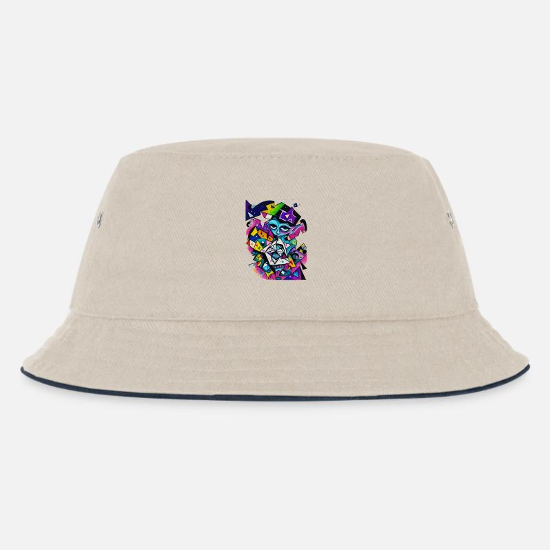 Graffiti - Kinder Bucket Hat - Natur/Navy