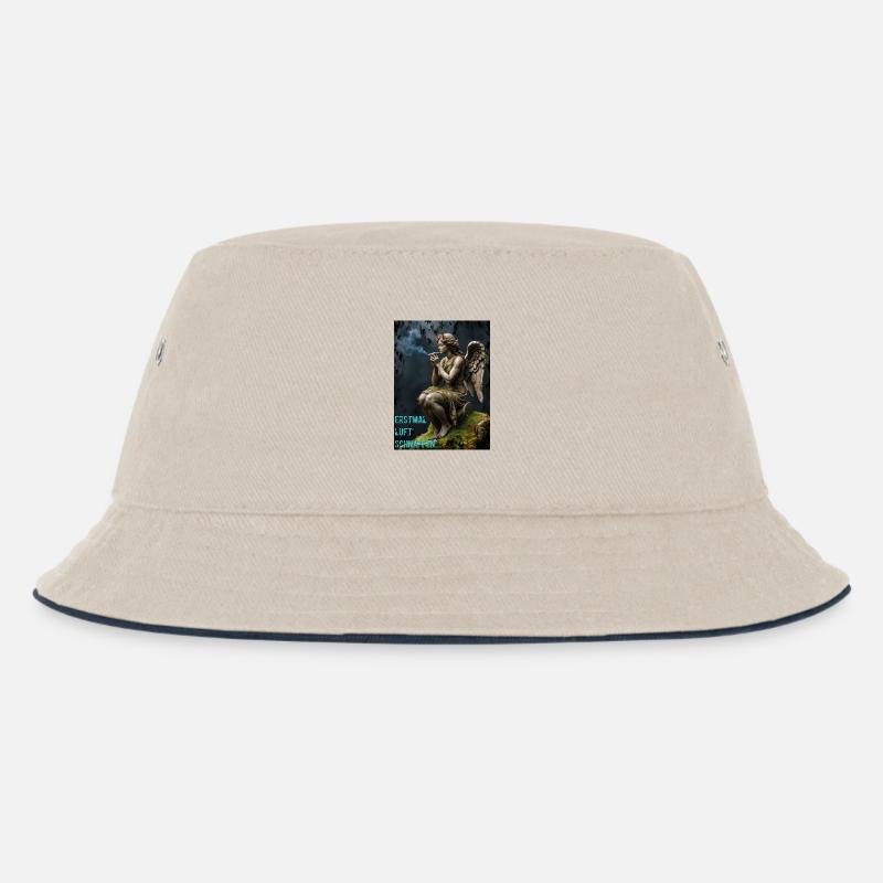 Rauchender Engel - Kinder Bucket Hat - Natur/Navy