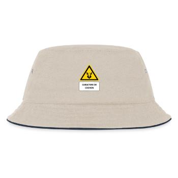 Schwein-Charakter - Kinder Bucket Hat - Natur/Navy - Vorne