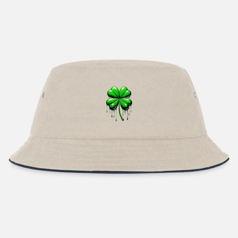 Vierblättriges Kleeblatt - Kinder Bucket Hat - Natur/Navy