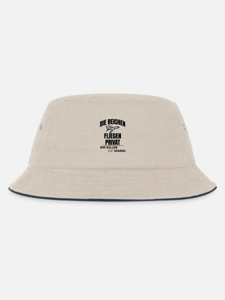 Abstraktes CO2 Klimaschutz Design - Kinder Bucket Hat - Natur/Navy
