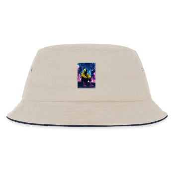 Neon City Masked Rider - Kids’ Bucket Hat - ecru/navy - Front