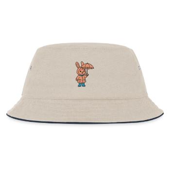 Cute Bunny Raincoat Umbrella - Kids’ Bucket Hat - ecru/navy - Front