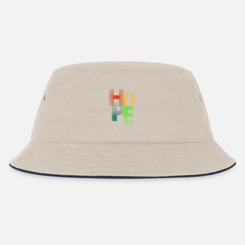 Hoffnung in farbigen Strahlen - Kinder Bucket Hat - Natur/Navy