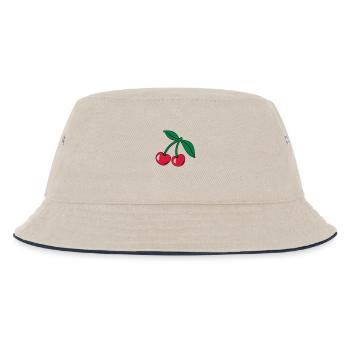 Kirsche - Kinder Bucket Hat - Natur/Navy - Vorne
