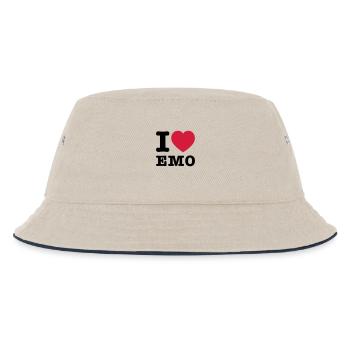 I Love Emo 2 - Kinder Bucket Hat - Natur/Navy - Vorne