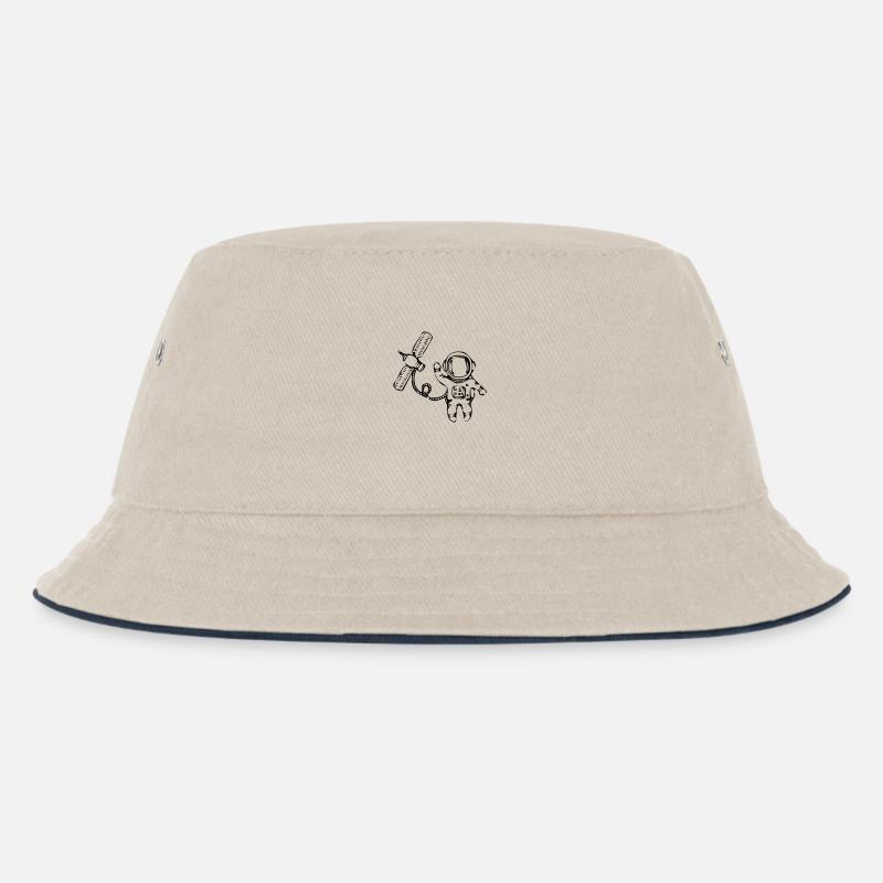 Astronaut2 - Kinder Bucket Hat - Natur/Navy