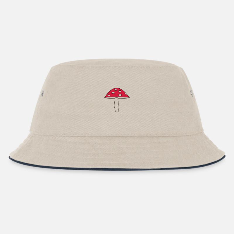 Pilz, Fliegenpilz - Kinder Bucket Hat - Natur/Navy