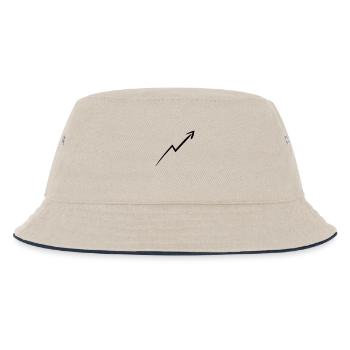 pfeil strich linie nach oben gewinn aufsteigend - Kinder Bucket Hat - Natur/Navy - Vorne