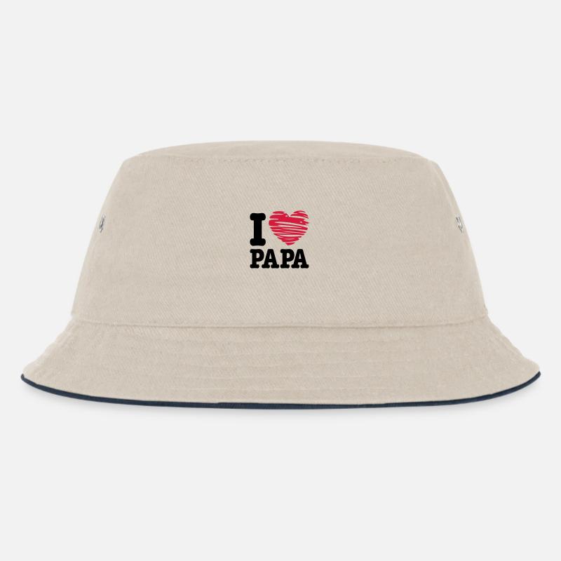 papa - Kinder Bucket Hat - Natur/Navy