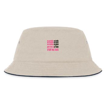Ma tatie est belle - Kinder Bucket Hat - Natur/Navy - Vorne