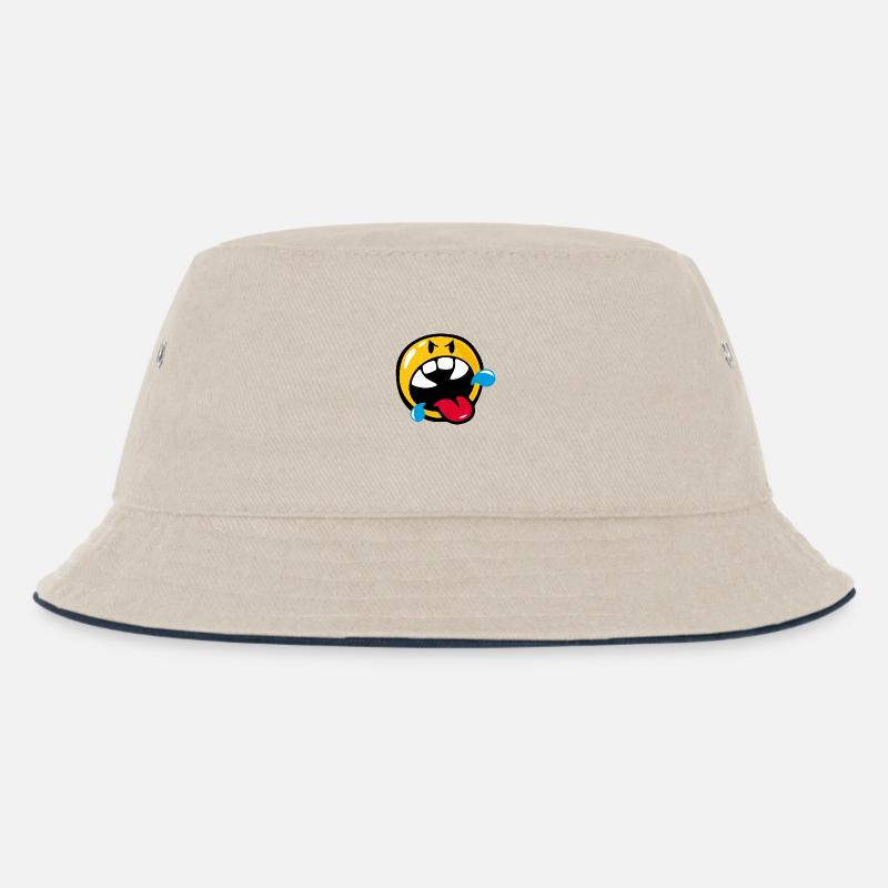 Smiley Anger Rabid - Kinder Bucket Hat - Natur/Navy