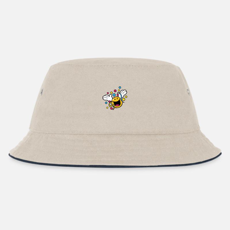 Smiley New Year Woop - Kinder Bucket Hat - Natur/Navy