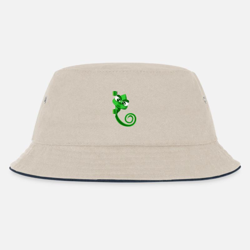 Chamäleon - Kinder Bucket Hat - Natur/Navy