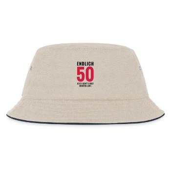 Endlich 50 - Geburtstag - Kinder Bucket Hat - Natur/Navy - Vorne