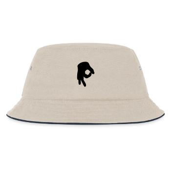 Reingelegt (Handzeichen) - Kinder Bucket Hat - Natur/Navy - Vorne