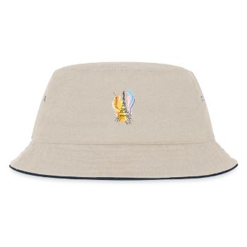 Eiffelturm Zeichnung - Kinder Bucket Hat - Natur/Navy - Vorne