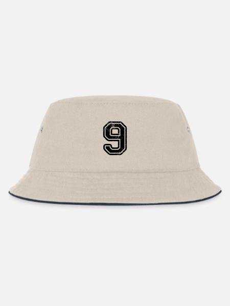 9 - Nummer - Kinder Bucket Hat - Natur/Navy