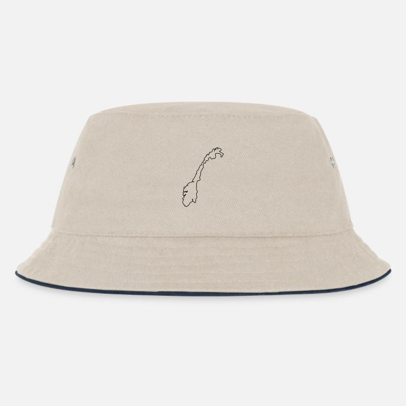 norway map silhouette - Kinder Bucket Hat - Natur/Navy