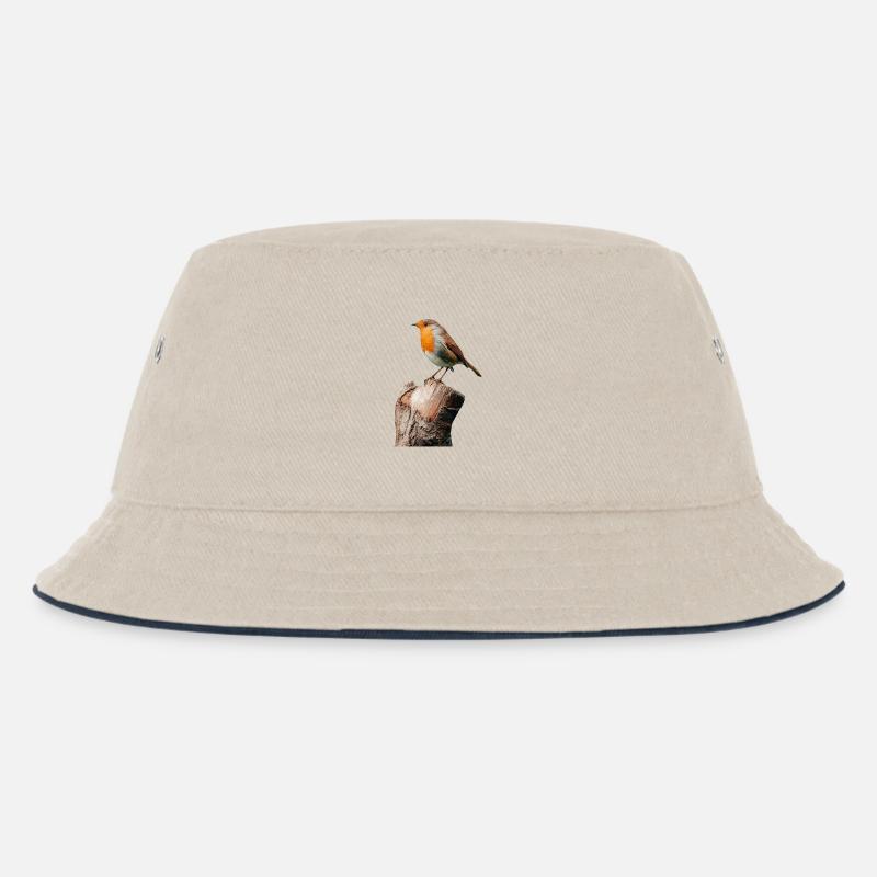Rotkehlchen - Kinder Bucket Hat - Natur/Navy