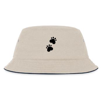 Pfoten - Kinder Bucket Hat - Natur/Navy - Vorne
