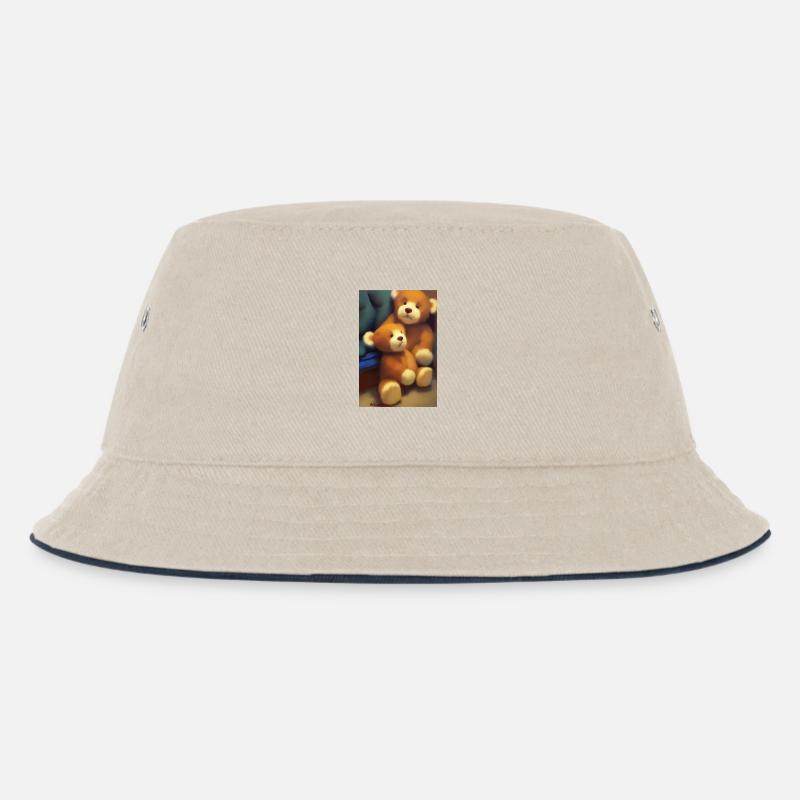 Teddybär - Kinder Bucket Hat - Natur/Navy