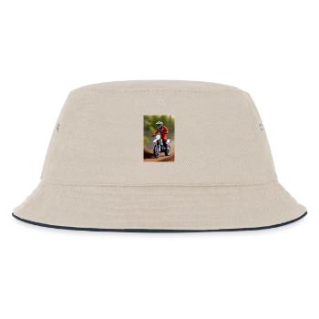 Motocross Fahren - Kinder Bucket Hat - Natur/Navy - Vorne