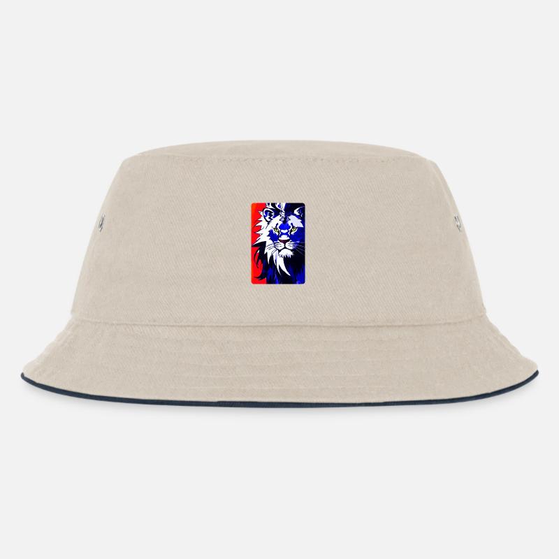 Blauer Löwe (Design1) - Kinder Bucket Hat - Natur/Navy