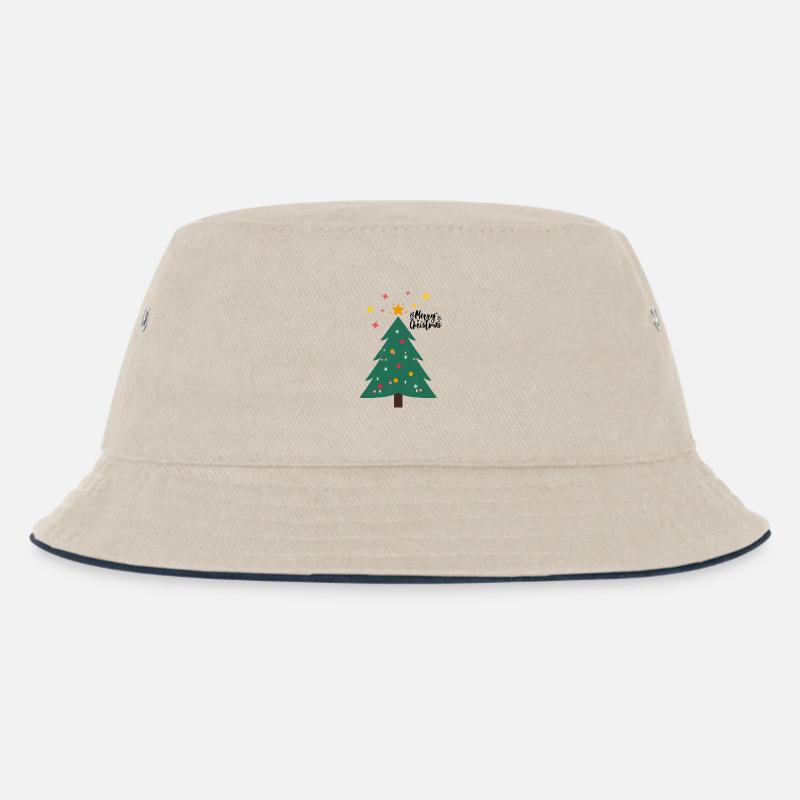 Weihnachtsbaum - Christbaum - Kinder Bucket Hat - Natur/Navy