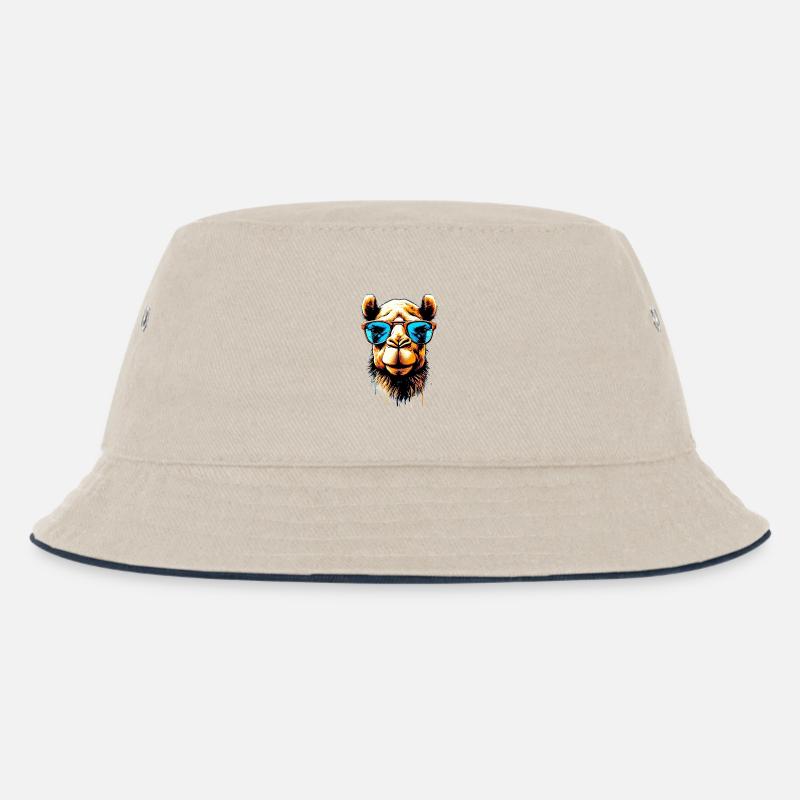 Kamel - Kinder Bucket Hat - Natur/Navy
