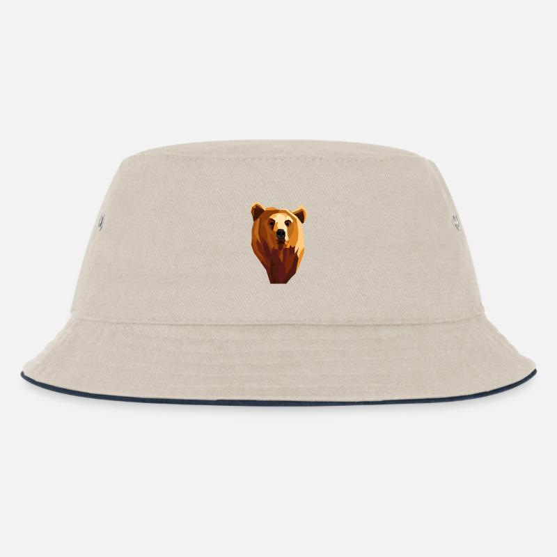 Ours géométrique low poly - Bob Enfant - blanc cassé/bleu marine