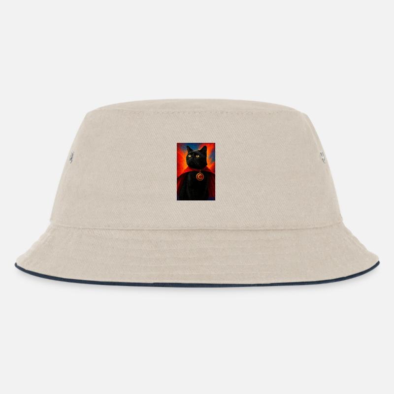 Superhelden-Cat mit Goldmedaillon - Kinder Bucket Hat - Natur/Navy