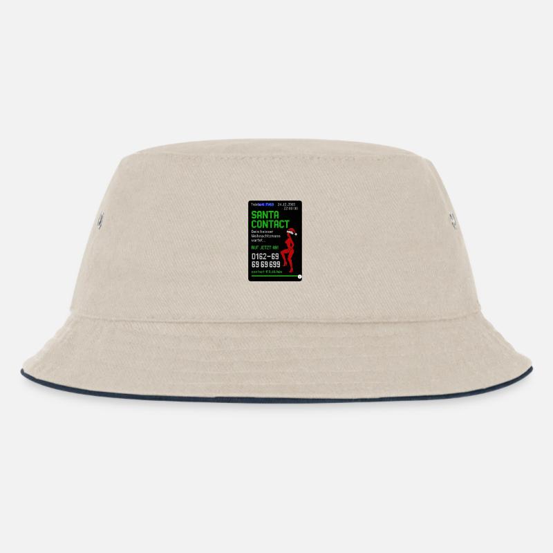 Weihnachtsmann Kontakt Witz Design - Kinder Bucket Hat - Natur/Navy
