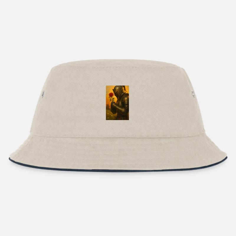 Ritter mit Rose - Kinder Bucket Hat - Natur/Navy