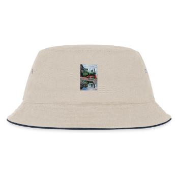 Steam Locomotive Reflection - Kids’ Bucket Hat - ecru/navy - Front