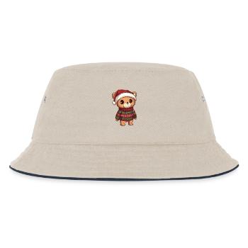 Bär Weihnachten Xmas - Kinder Bucket Hat - Natur/Navy - Vorne