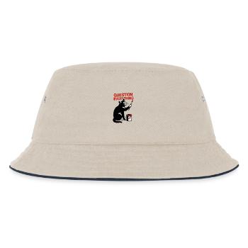 Alles in Frage stellen: Katzenkunst - Kinder Bucket Hat - Natur/Navy - Vorne