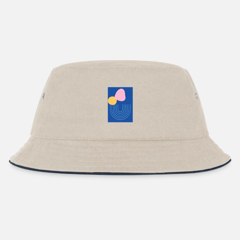 abstrakt - Kinder Bucket Hat - Natur/Navy