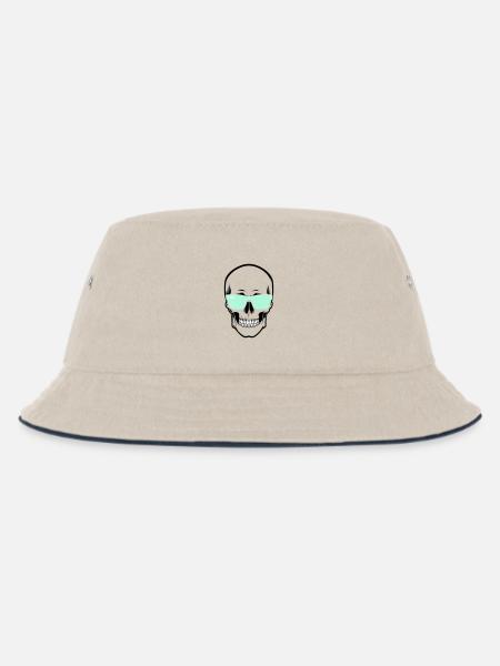 Farbverstellbare Sonnenbrille Smile Skull - Kinder Bucket Hat - Natur/Navy