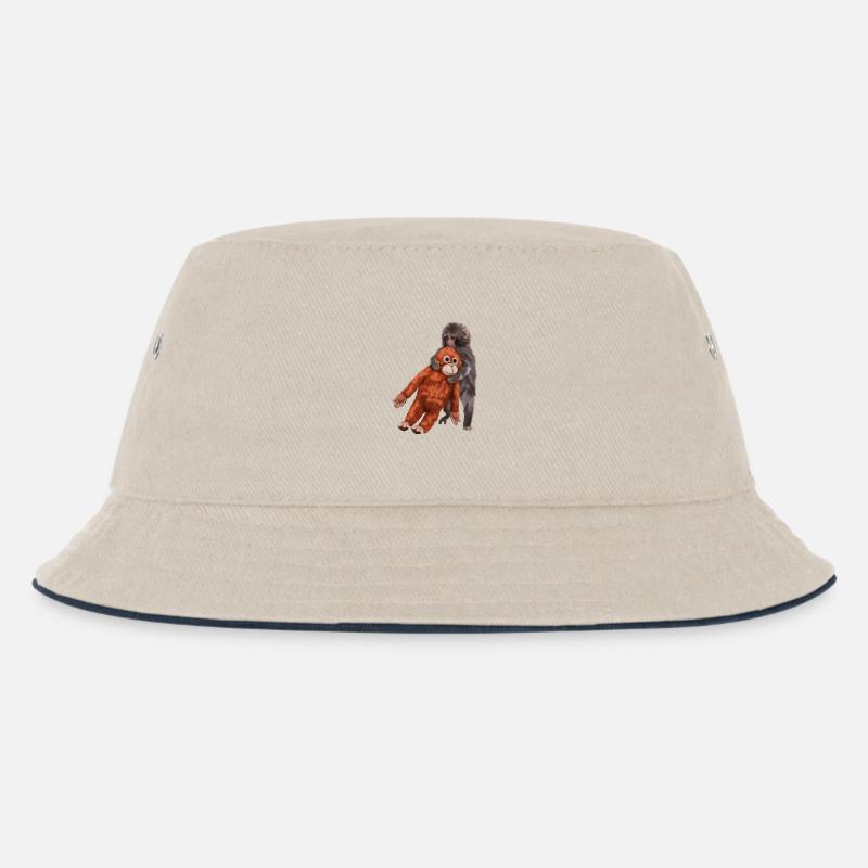 Punch Punch-Kun - Äffchen - Kinder Bucket Hat - Natur/Navy