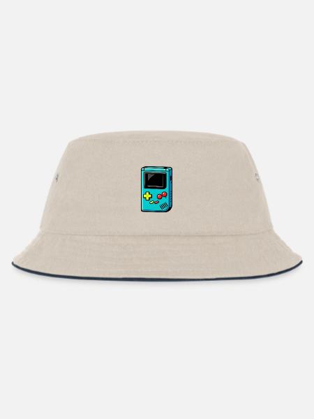 Retro Handheld Konsole T-Shirt 90er Pop Art - Kinder Bucket Hat - Natur/Navy